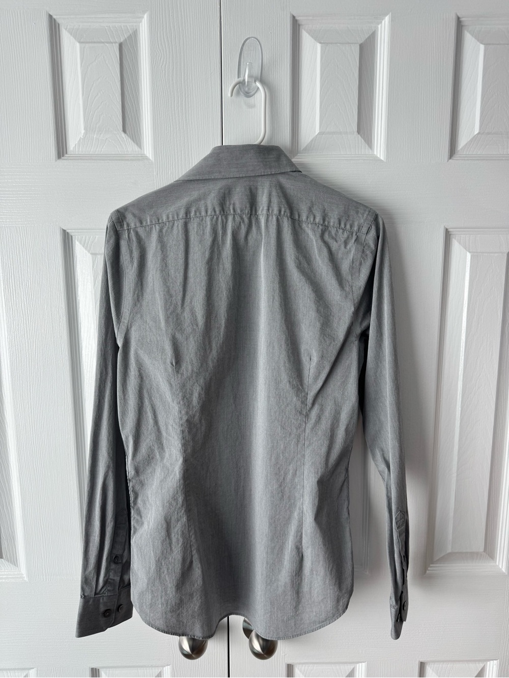 Express 1MX Grey Stretch Cotton Extra Slim Dress Shirt S - Picture 5 of 5